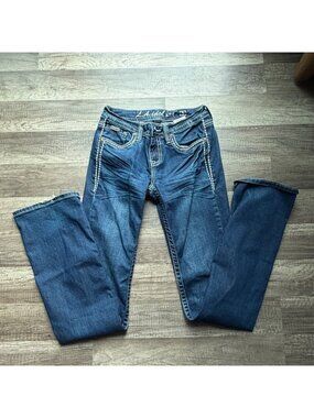 (BOGO 25% Off)  L.A. Idol Womens Embellished Bootcut Jeans Size 5 W29 L34